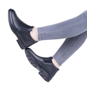 کفش ساقدار مردانه چرم طبیعی مدل فیدان مشکی