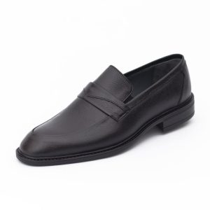 کفش رسمی مردانه چرم طبیعی مدل بکداش بدون بند مشکی ارسال رایگان