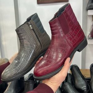 نیم بوت چرم کرکودیلی مردانه الیز طوسی