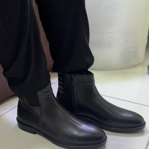 نیم بوت چرم مردانه مانیس مشکی